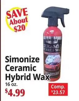 Ocean State Job Lot Simonize Ceramic Hybrid Wax offer