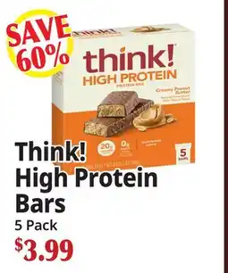 Ocean State Job Lot Think! High Protein Bars offer