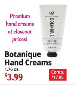 Ocean State Job Lot Botanique Hand Creams offer