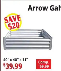 Ocean State Job Lot 40 x 40 x 11 Arrow Galvinzed Metal Raised Garden Beds offer