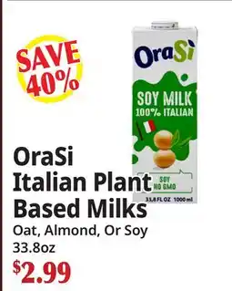Ocean State Job Lot OraSi Italian Plant Based Milks offer
