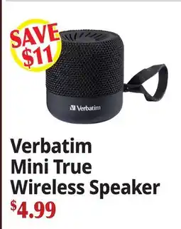 Ocean State Job Lot Verbatim Mini True Wireless Speaker offer