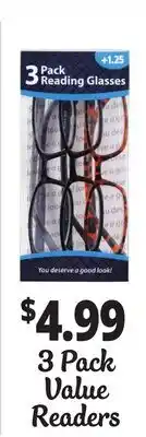 Ocean State Job Lot 3 Pack Value Readers offer