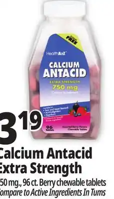 Ocean State Job Lot Calcium Antacid 750 mg Tablets 96 Count offer