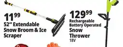 Ocean State Job Lot 52 Extendable Snow Broom & Ice Scraper, Rechargeable Battery Operated Snow Thrower 13v offer