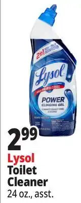 Ocean State Job Lot Lysol 2-In-1 Disinfecting Toilet Bowl + Brush Power Cleaning Gel 24 oz offer