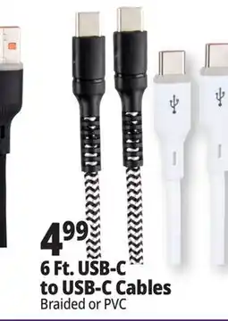 Ocean State Job Lot TechBunch Type-C to USB Type-C Charging Cable 6' offer