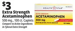 Ocean State Job Lot Health Star 500 mg Acetaminophen Pain Reliever 100 Caplets offer