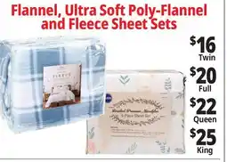 Ocean State Job Lot Flannel, Ultra Soft Poly-Flannel and Fleece Sheet Sets offer
