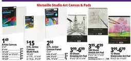 Ocean State Job Lot Marseille Studio Art Canvas & Pads offer