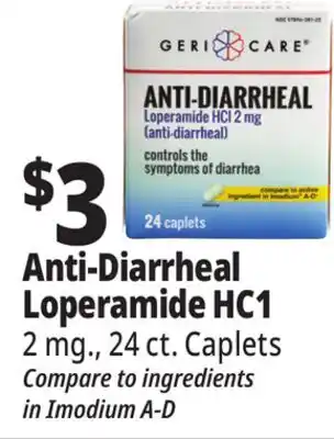 Ocean State Job Lot Geri-Care 2 mg Loperamide HCI Anti-Diarrheal Caplets 24 Caplets offer
