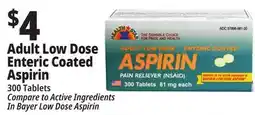 Ocean State Job Lot Adult Low Dose Enteric Coated Aspirin offer