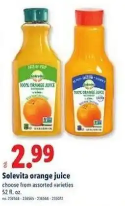 Lidl Solevita orange juice offer