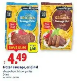 Lidl Frozen sausage, original offer