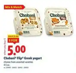 Lidl Chobani Flip Greek yogurt offer