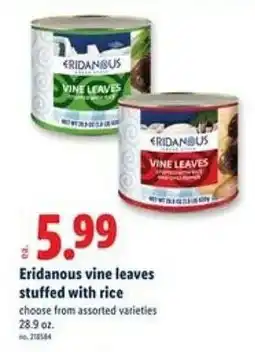 Lidl Eridanous vine leaves stuffed with rice offer