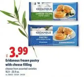 Lidl Eridanous frozen pastry with cheese filling offer