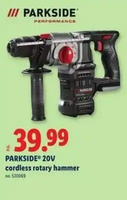Lidl PARKSIDE 20V cordless rotary hammer offer