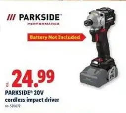 Lidl PARKSIDE 20V cordless impact driver offer