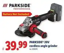 Lidl Parkside 20v cordless angle grinder offer