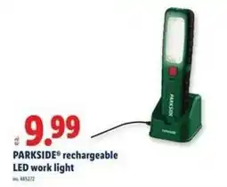 Lidl Parkside rechargeable led work light offer