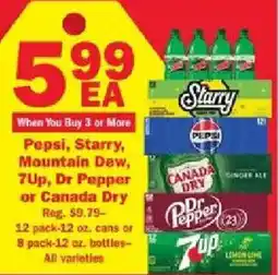 Schnucks Pepsi, Starry, Mountain Dew, 7Up, Dr Pepper offer