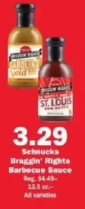 Schnucks Schnucks Braggin' Rights Barbecue Sauce offer
