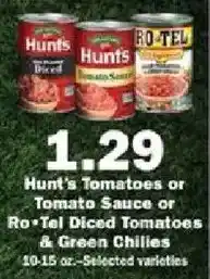 Schnucks Hunt's Tomatoes or Tomato Sauce offer