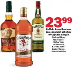 Schnucks Buffalo Trace Bourbon, Jameson Irish Whiskey or Captain Morgan Spiced Rum offer