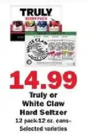 Schnucks Truly or White Claw Hard Seltzer offer