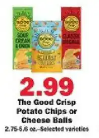 Schnucks The Good Crisp Potato Chips or Cheese Balls offer