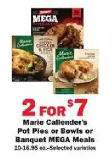 Schnucks Marie Callender's Pot Pies or Bowls offer