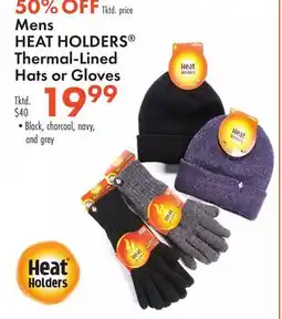 Boscov's Mens HEAT HOLDERS Thermal-Lined Hats or Gloves offer