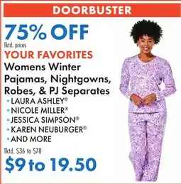 Boscov's Womens Winter Pajamas, Nightgowns, Robes, & PJ Separates offer