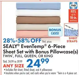 Boscov's SEALY EvenTemp 6-Piece Sheet Set with Bonus Pillowcase(s) offer