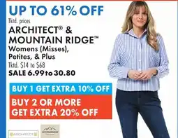 Boscov's ARCHITECT & MOUNTAIN RIDGE Womens (Misses), Petites, & Plus offer