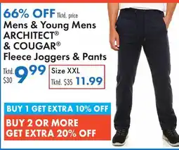Boscov's Mens & Young Mens ARCHITECT & COUGAR Fleece Joggers & Pants offer
