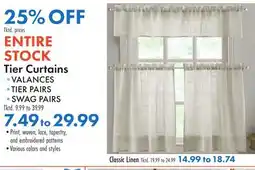 Boscov's ENTIRE STOCK Tier Curtains offer