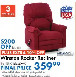 Boscov's Winston Rocker Recliner offer
