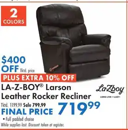 Boscov's LA-Z-BOY Larson Leather Rocker Recliner offer