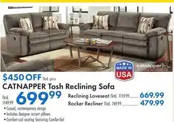 Boscov's CATNAPPER Tosh Reclining Sofa offer