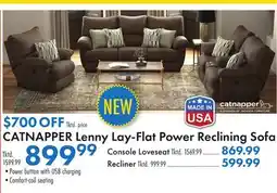 Boscov's CATNAPPER Lenny Lay-Flat Power Reclining Sofa offer