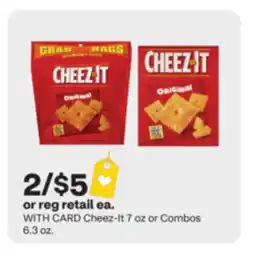CVS Cheez-It 7 oz or Combos 6.3 oz offer