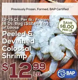 DeCicco & Sons Peeled & Deveined Colossal Shrimp offer