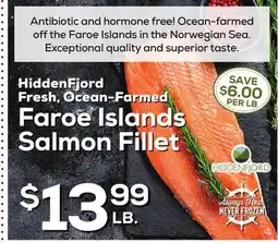 DeCicco & Sons HiddenFjord Fresh, Ocean-Farmed Faroe Islands Salmon Fillet offer