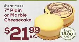 DeCicco & Sons 7 Plain or Marble Cheesecake offer
