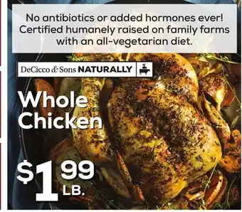 DeCicco & Sons DeCicco & Sons Whole Chicken offer