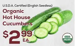 DeCicco & Sons Organic Hot House Cucumbers offer