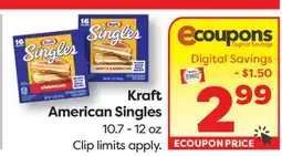 Weis Markets Kraft American Singles offer
