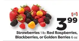 Weis Markets Strawberries 1 lb Red Raspberries, Blackberries, or Golden Berries 6 oz offer